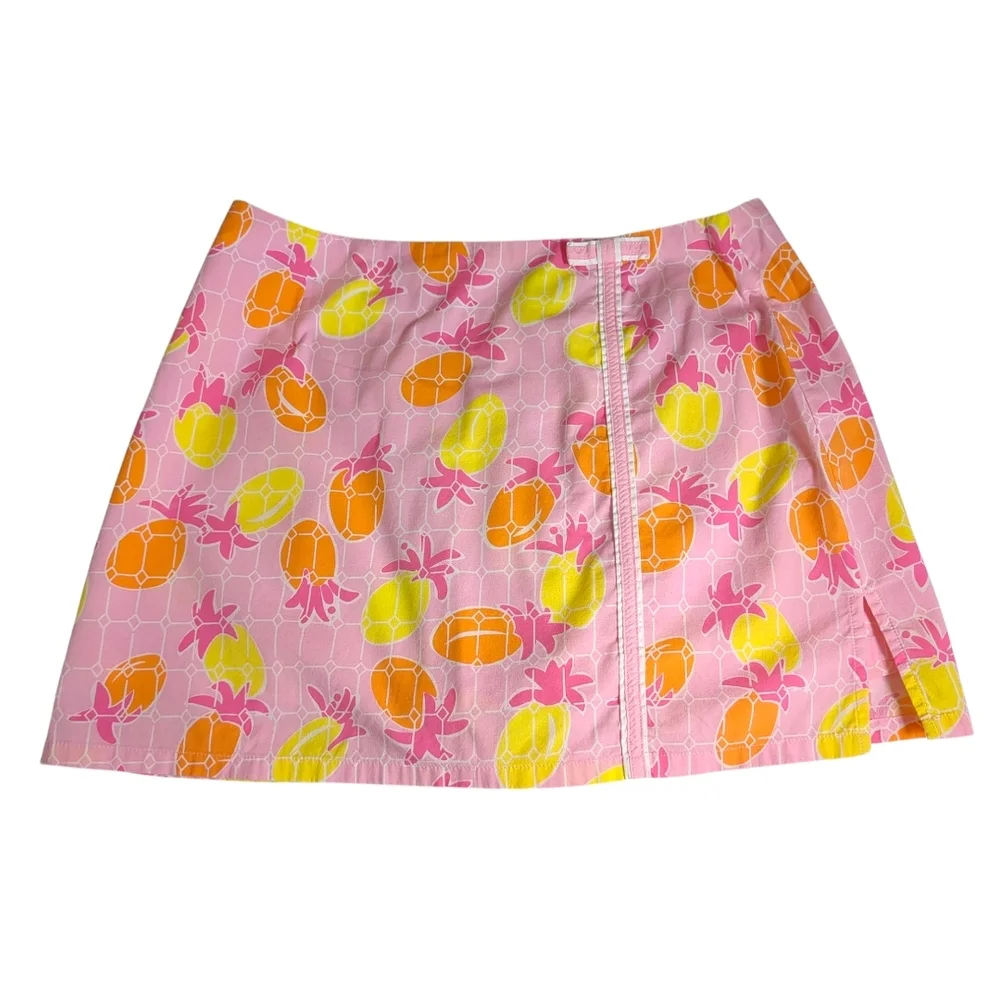 LILLY PULITZER Pineapple Print Skirt Bow, Lace Trim Sz 6 - Picture 3 of 6